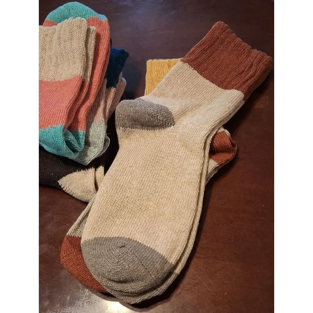 5 Pairs Womens Wool Blend Socks 5-9 New